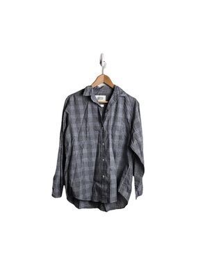 Grayson Top Anthropologie Gray The Hero Button Down Shirt in Plaid 3 Blouse